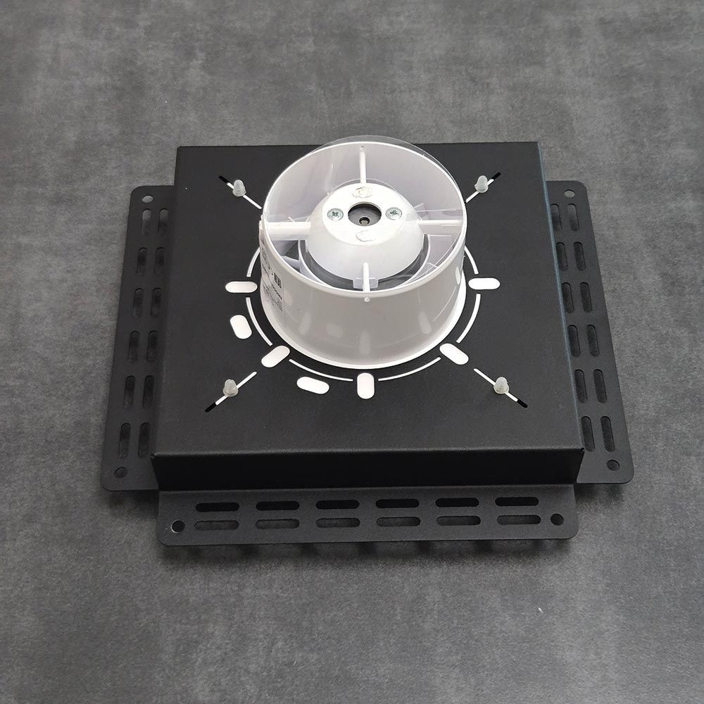 Решетка + вентилятор Keramo-M Black 200x200 / STILL-B 100CТ (таймер)