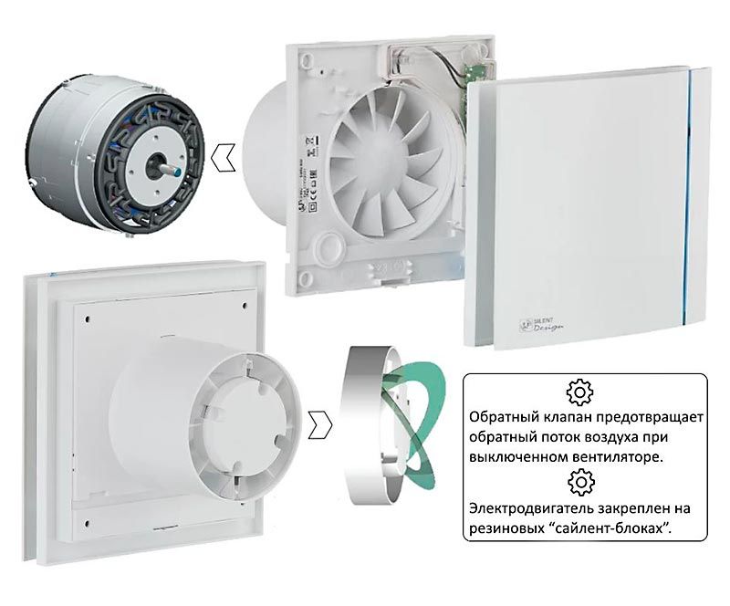 Вентилятор S&P SILENT-100 CZ MARBLE WHITE DESIGN – 4C