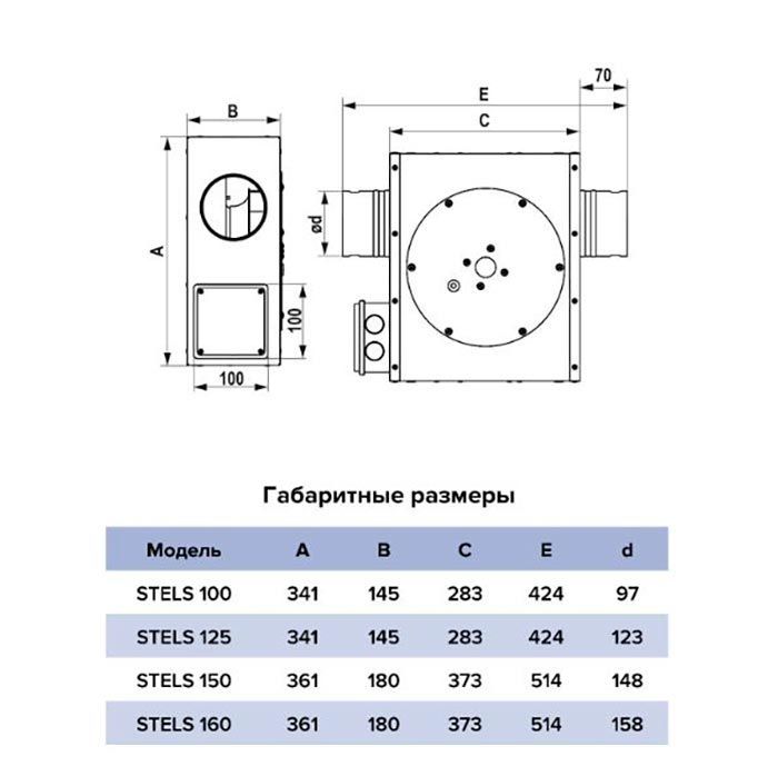 Вентилятор канальный STELS 160 (центробежный, компактный корпус)