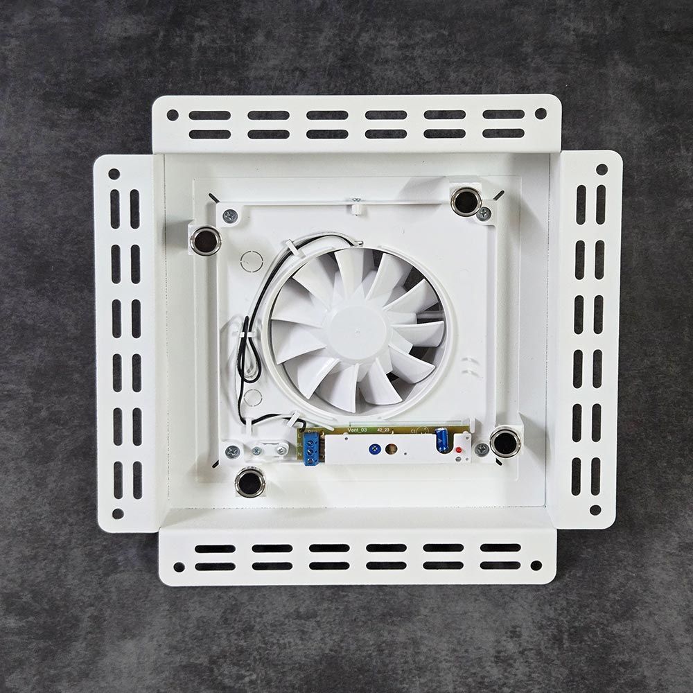 Решетка + вентилятор Keramo-White 200x200 / STILL-B 100CH (датчик влажности)