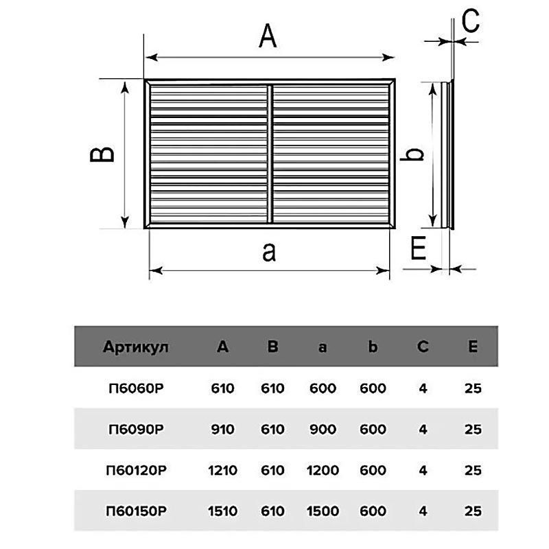 Радиаторная решетка 1500x600 белая