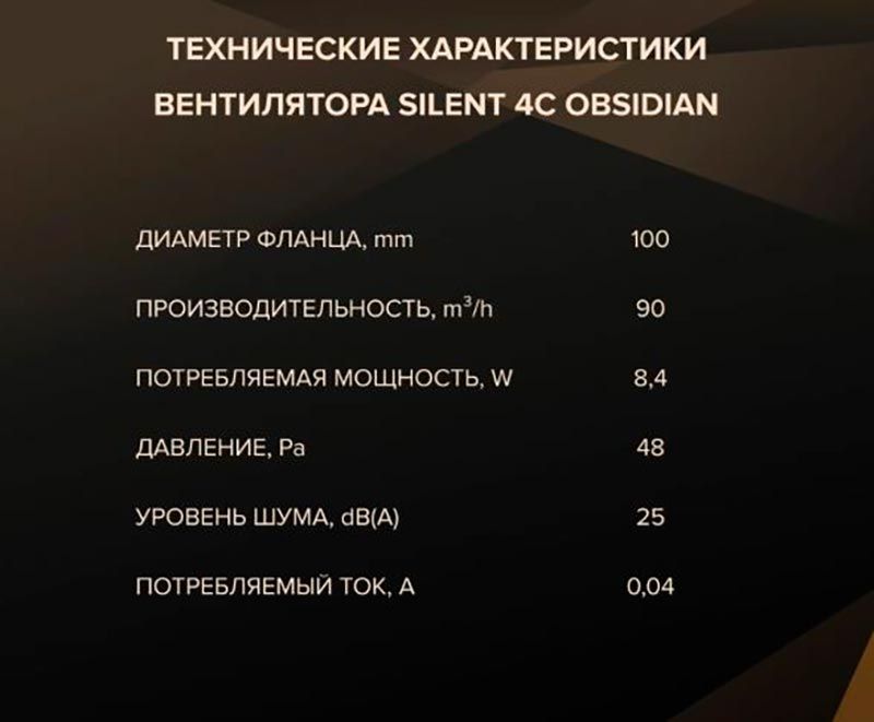 Вентилятор SILENT 4C Obsidian Вентилятор SILENT 4C Obsidian