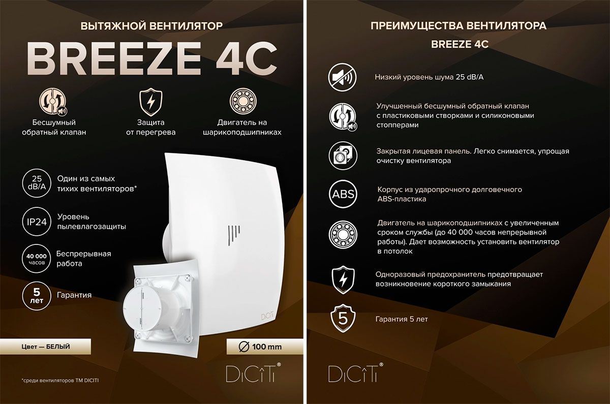 Преимущества вентилятора BREEZE 4C Преимущества вентилятора BREEZE 4C