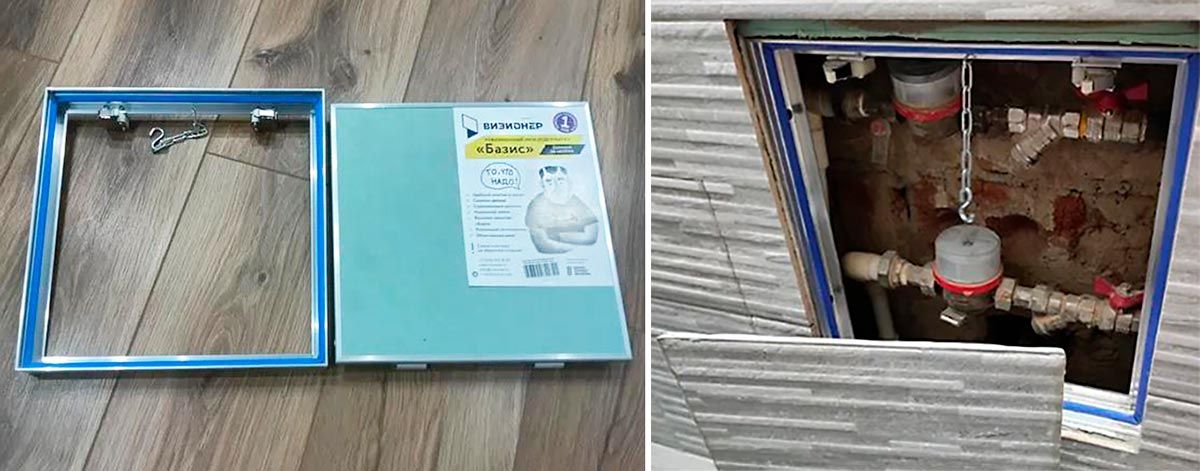 Люк под плитку БАЗИС со съемной дверцей